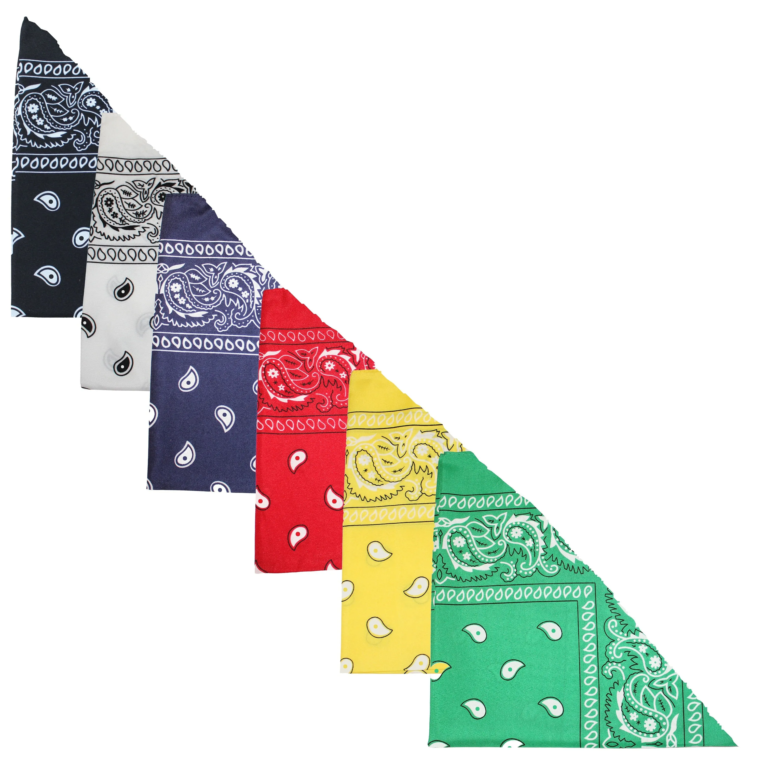 Pack of 6 Polyester Dog Bandanas Paisley Design Regular Size