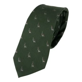 Partridge Silk Tie in Green