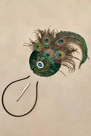 Peacock Feather Velvet Fascinators