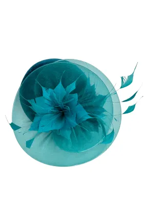 Peacock Velvet Pillbox Hat Fascinator