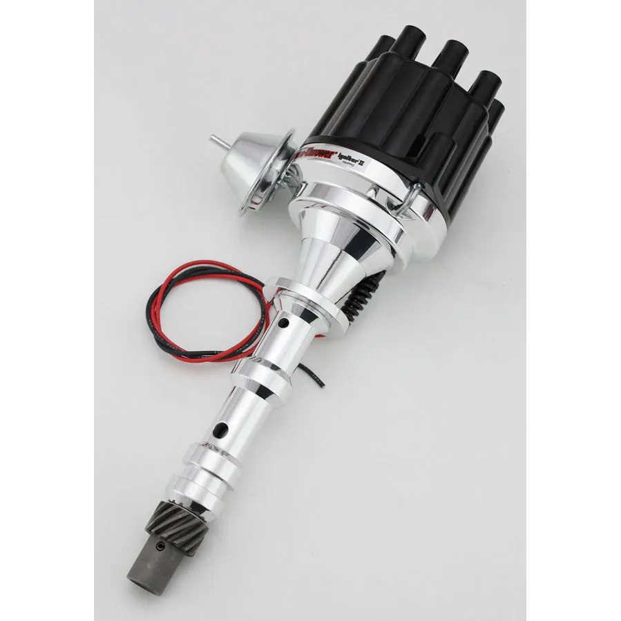 PerTronix Flame-Thrower Plug N Play Billet Distributor - Magnetic Pickup - Vacuum Advance - Socket Style - Black - GM W-Series