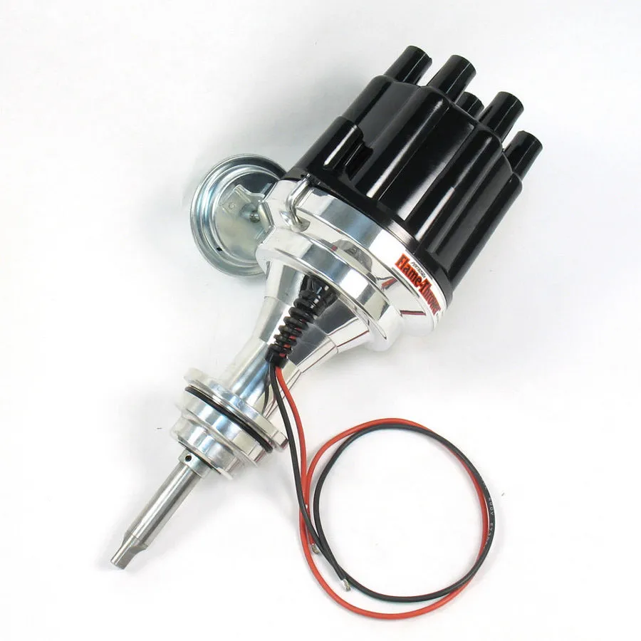 PerTronix Flame-Thrower Plug N Play Billet Distributor - Magnetic Pickup - Vacuum Advance - Socket Style - Black - Mopar B-Series
