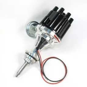 PerTronix Flame-Thrower Plug N Play Billet Distributor - Magnetic Pickup - Vacuum Advance - Socket Style - Black - Mopar B-Series