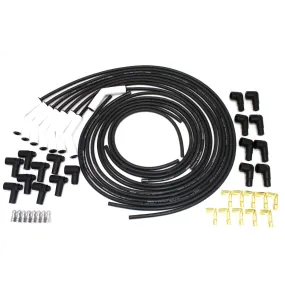 PerTronix Flame-Thrower Spark Plug Wire Set - Spiral Core - 8 mm - Black - 45 Degree Ceramic Boot - HEI/Socket Style - Universal 8-Cylinder