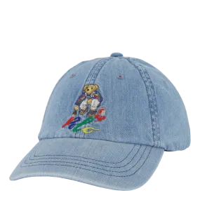 Polo Bear Denim Ball Cap Light Wash Denim