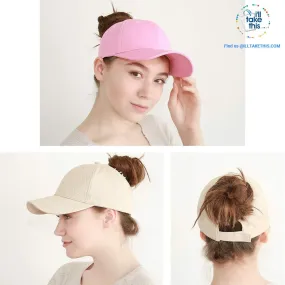 Ponytail Baseball Cap for Women of All ages, one Size - 7 color options