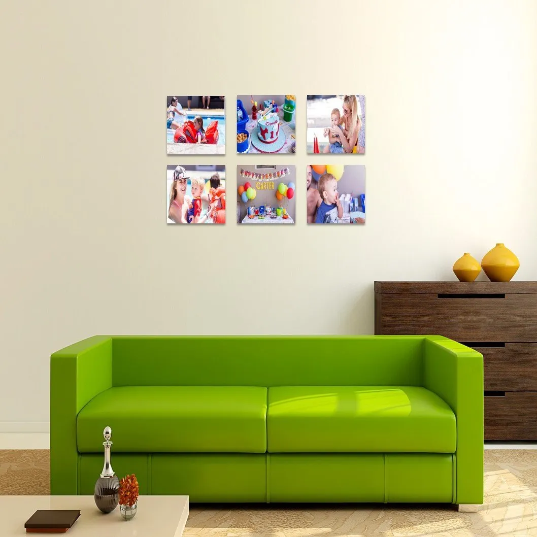 Re-stickable Square Memory Blocks - 6 pack  (200x200mm) - no tools required to hang!