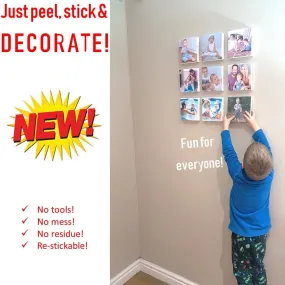 Re-stickable Square Memory Blocks - 6 pack  (200x200mm) - no tools required to hang!