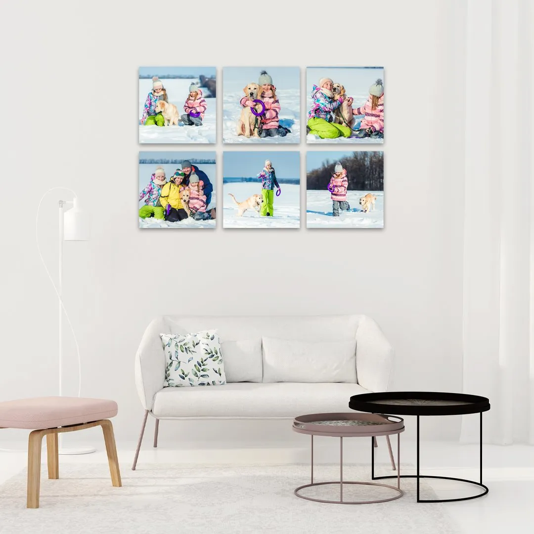 Re-stickable Square Memory Blocks - 6 pack  (200x200mm) - no tools required to hang!
