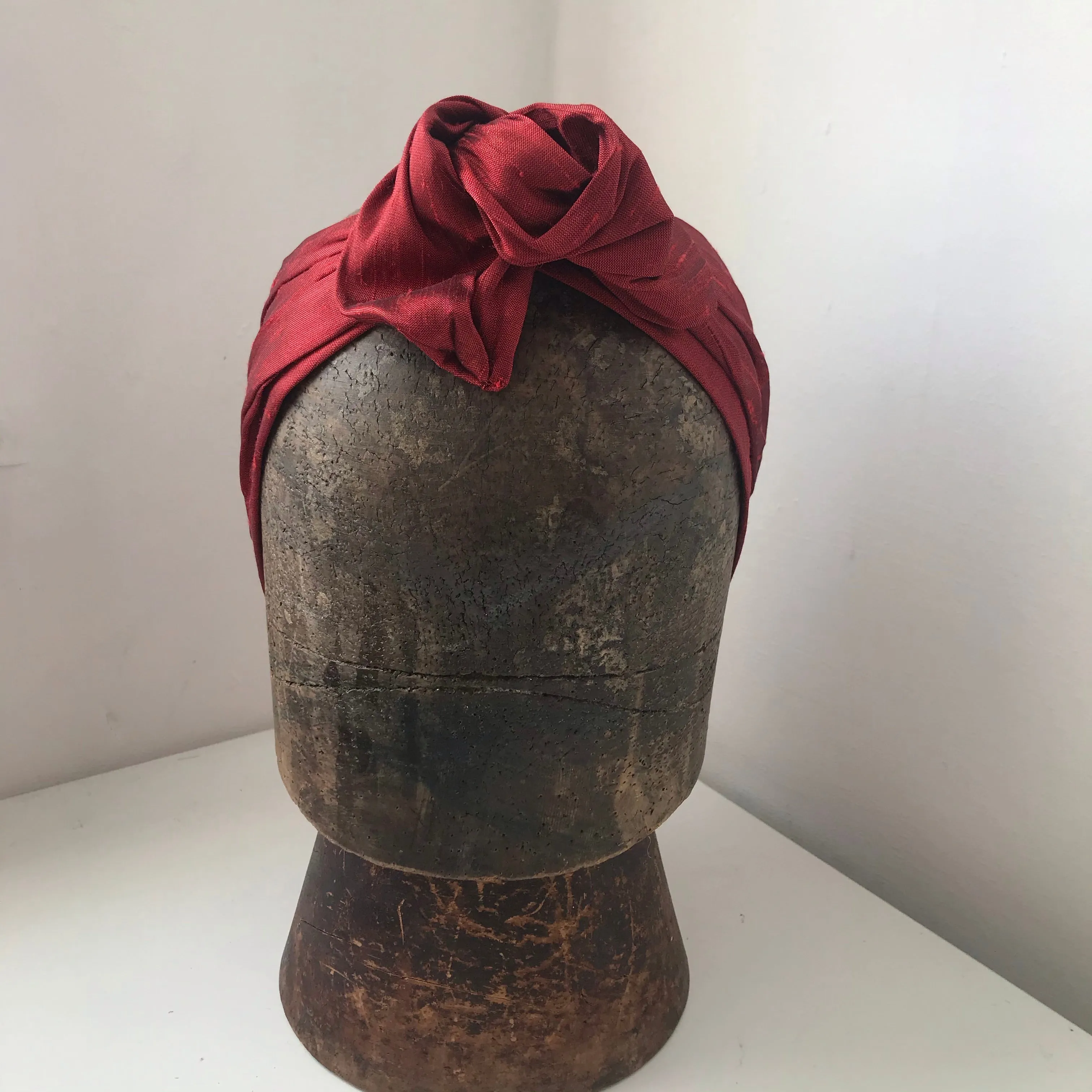 Red silk wired hairband