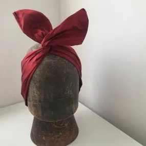 Red silk wired hairband