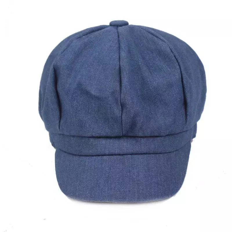 Renan Vintage Denim Newsboy Cap