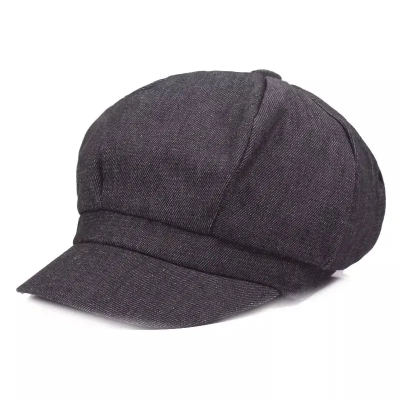 Renan Vintage Denim Newsboy Cap