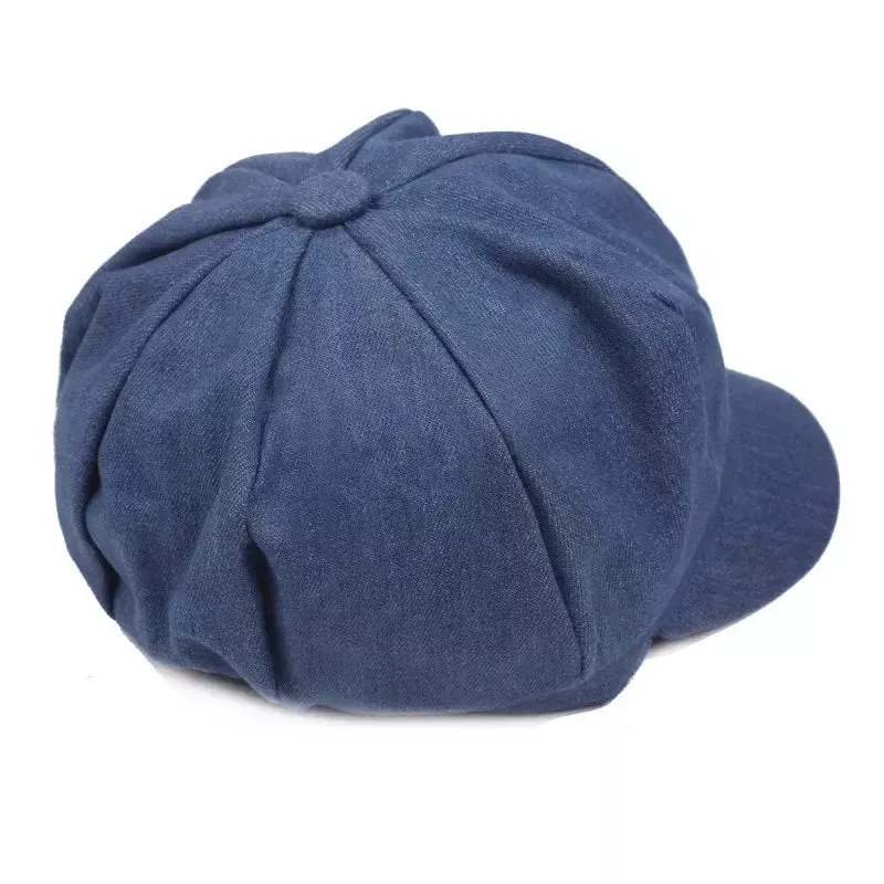 Renan Vintage Denim Newsboy Cap