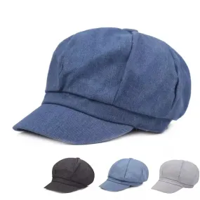 Renan Vintage Denim Newsboy Cap