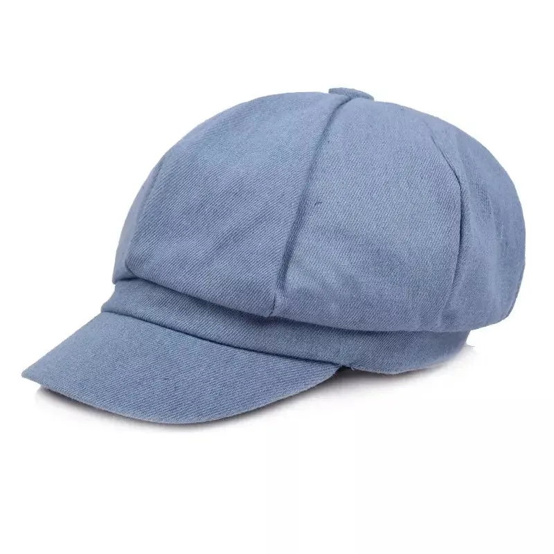 Renan Vintage Denim Newsboy Cap