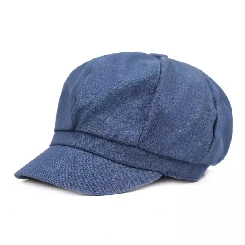 Renan Vintage Denim Newsboy Cap