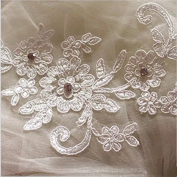 Rhinestone Lace Waist Wedding Veil