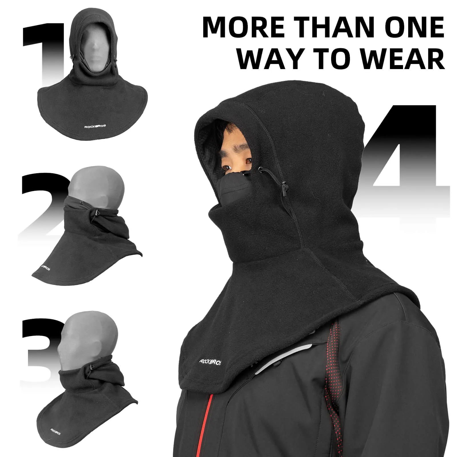 ROCKBROS Winter Balaclava Warm Windproof Fleece Ski Face Mask