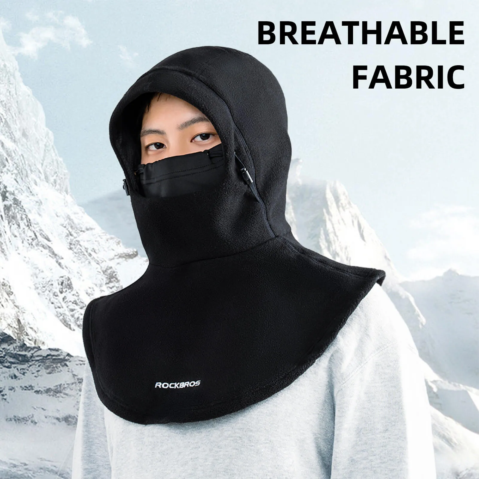 ROCKBROS Winter Balaclava Warm Windproof Fleece Ski Face Mask