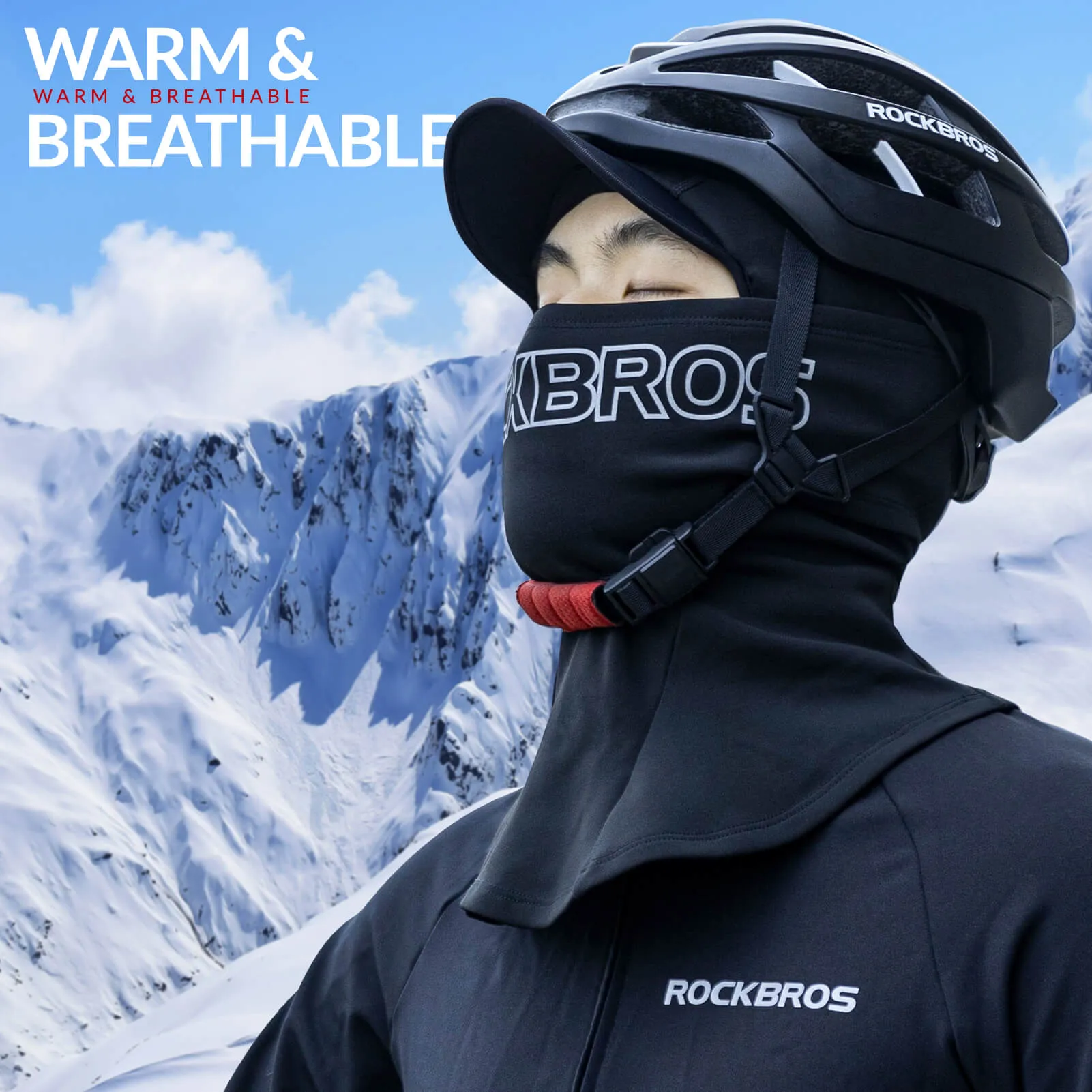 ROCKBROS Winter Windproof Cycling Balaclava Warm Face Hood Mask