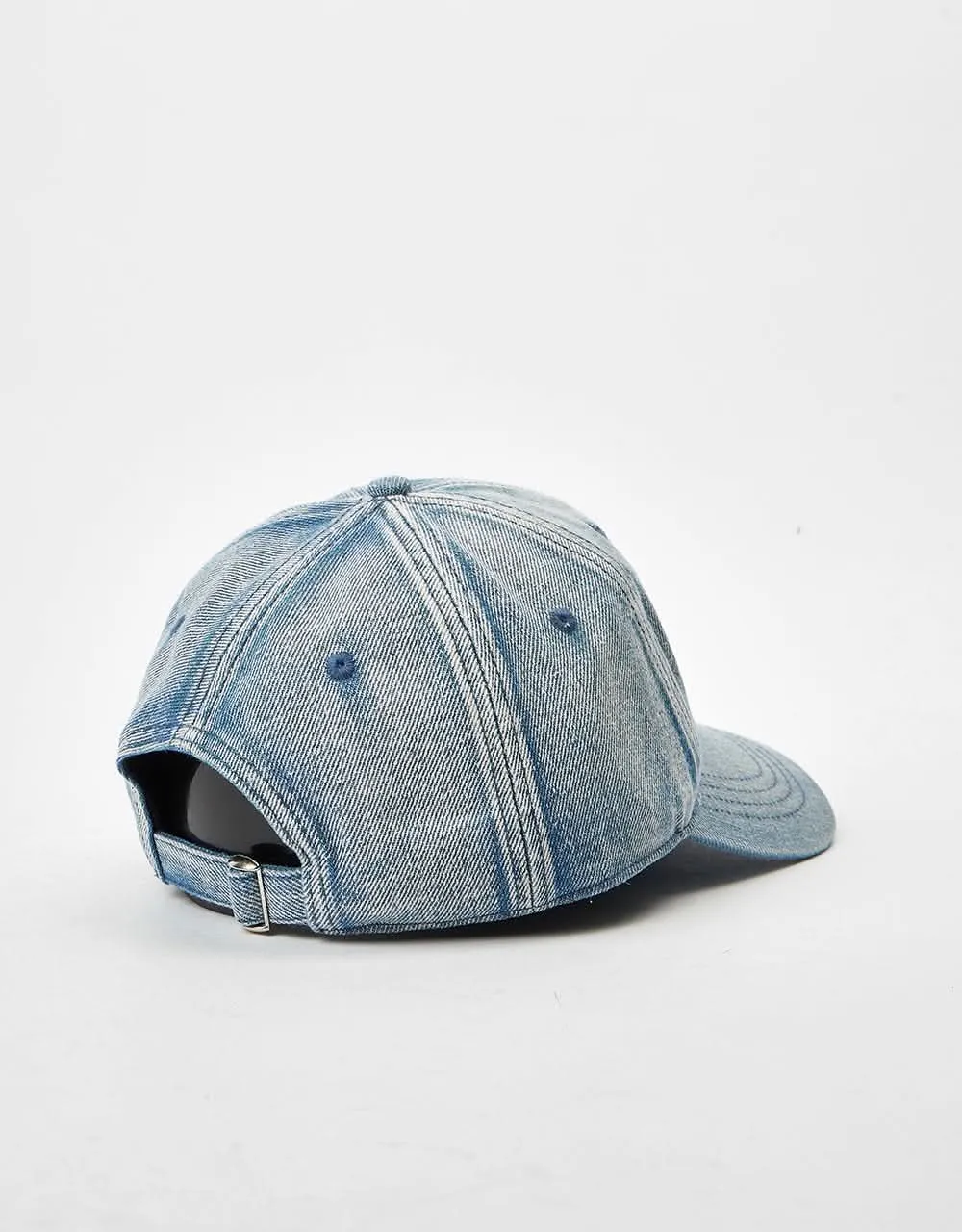 Route One Bleached Denim Dad Cap - Light Blue Denim