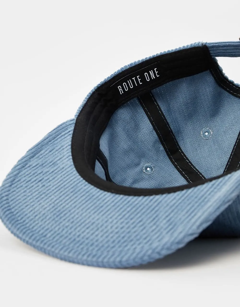 Route One Unstructured Cord 6 Panel Cap - Stone Blue