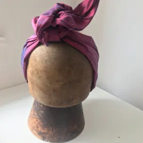 Ruby red silk wired hairband