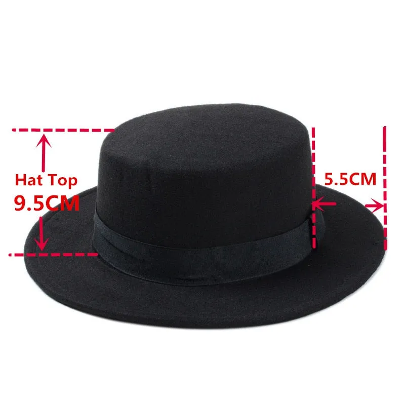 Silverstein - Dark Academia Flat Wide Brim Top Hat Felt Gambler