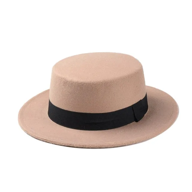 Silverstein - Dark Academia Flat Wide Brim Top Hat Felt Gambler