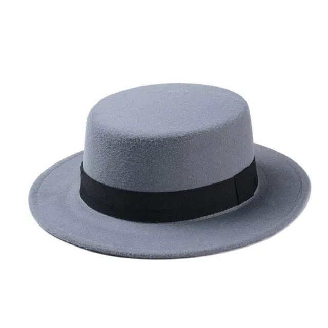Silverstein - Dark Academia Flat Wide Brim Top Hat Felt Gambler