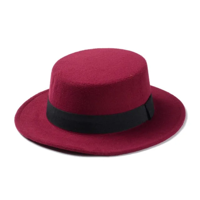 Silverstein - Dark Academia Flat Wide Brim Top Hat Felt Gambler
