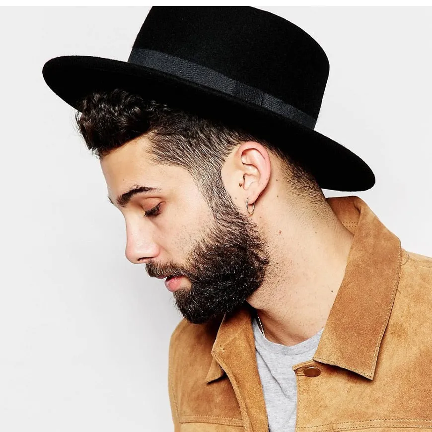 Silverstein - Dark Academia Flat Wide Brim Top Hat Felt Gambler