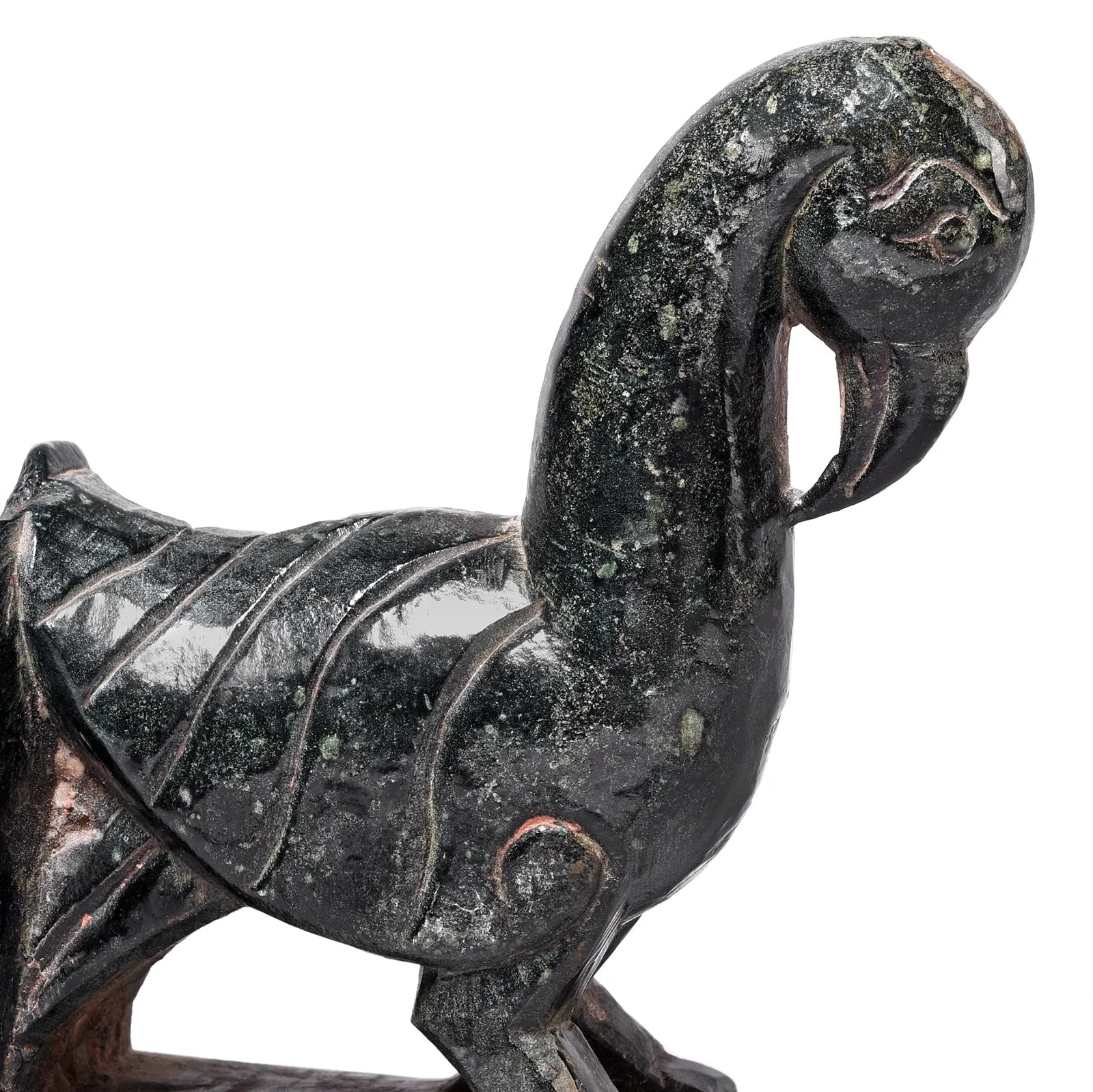 Soapstone Peacock Turban Hanger From Dungapur - 19th Century