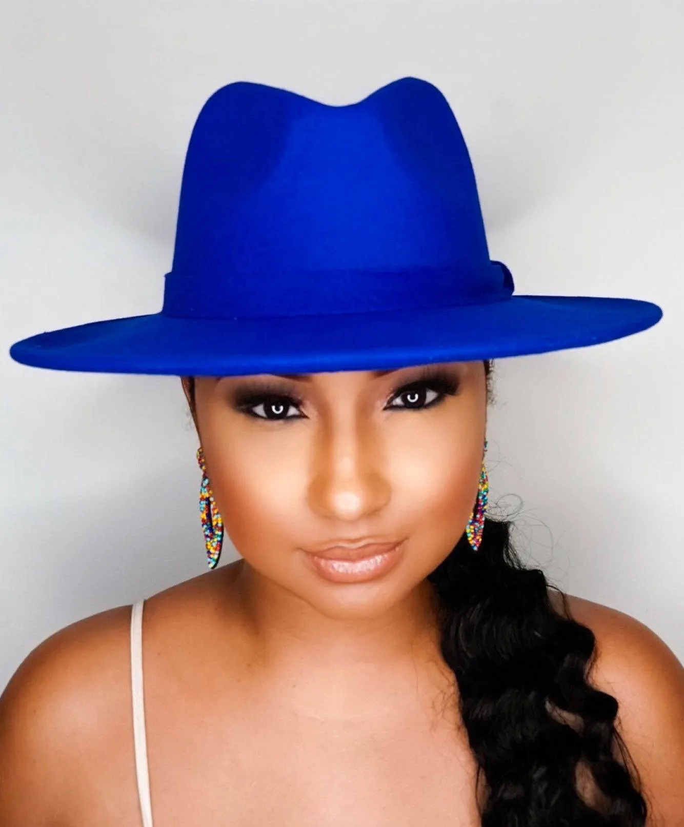 Still Trending | Wide Brim Panama Felt Fedora Hat - Light Pink