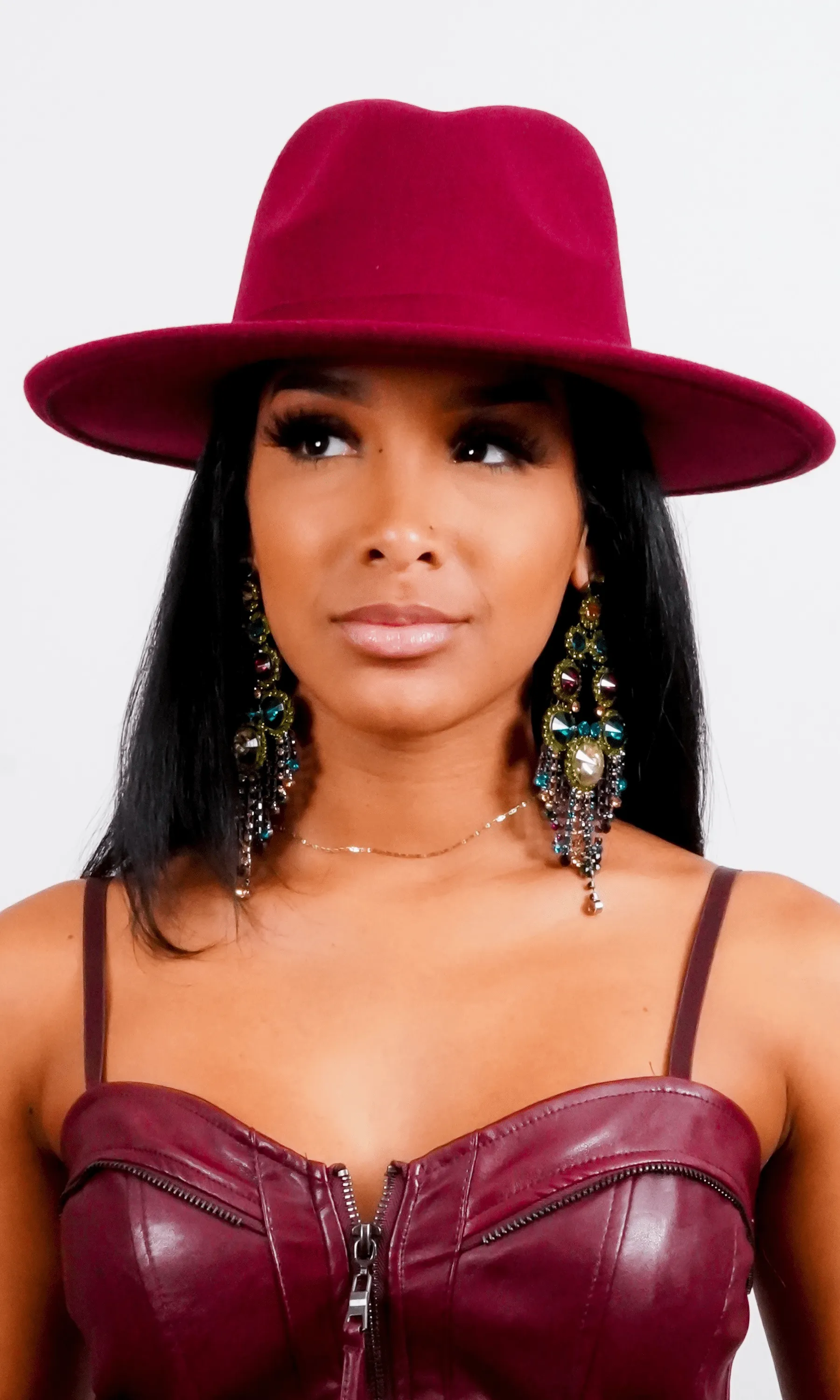 Still Trending | Wide Brim Panama Felt Fedora Hat - Light Pink