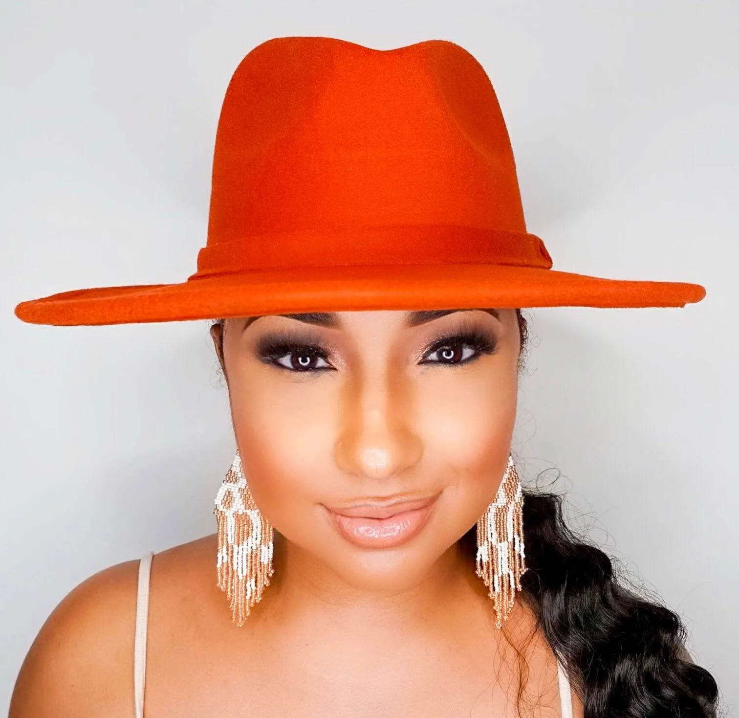 Still Trending | Wide Brim Panama Felt Fedora Hat with Band - Royal Blue