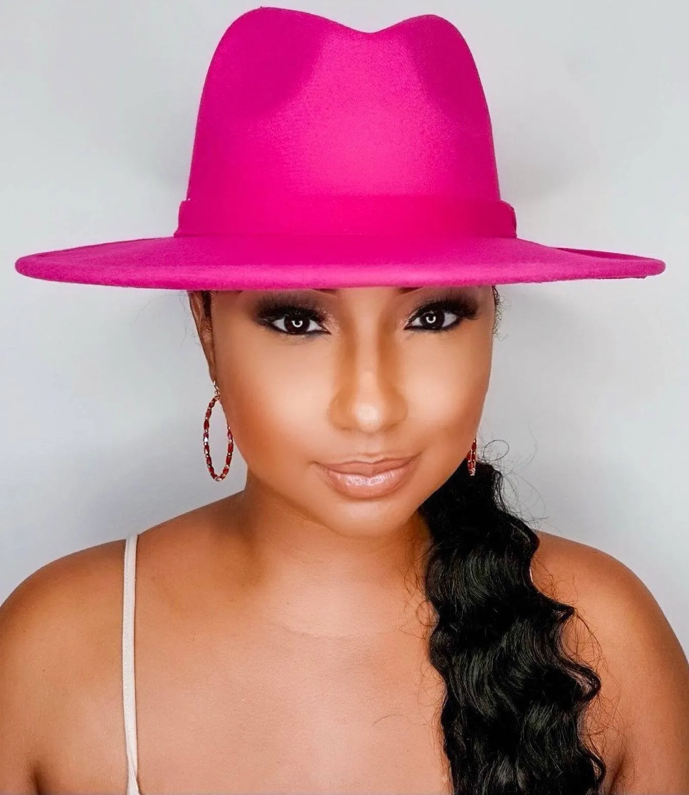 Still Trending | Wide Brim Panama Felt Fedora Hat with Band - Royal Blue