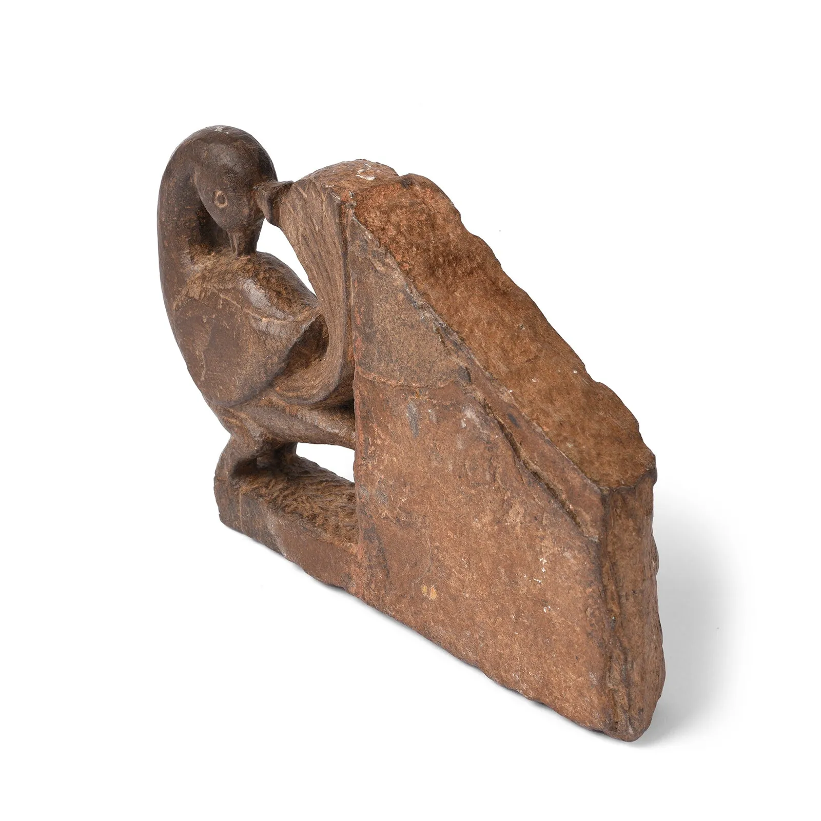 Stone Peacock Khunti Turban Hanger From Dungapur - 19th Century