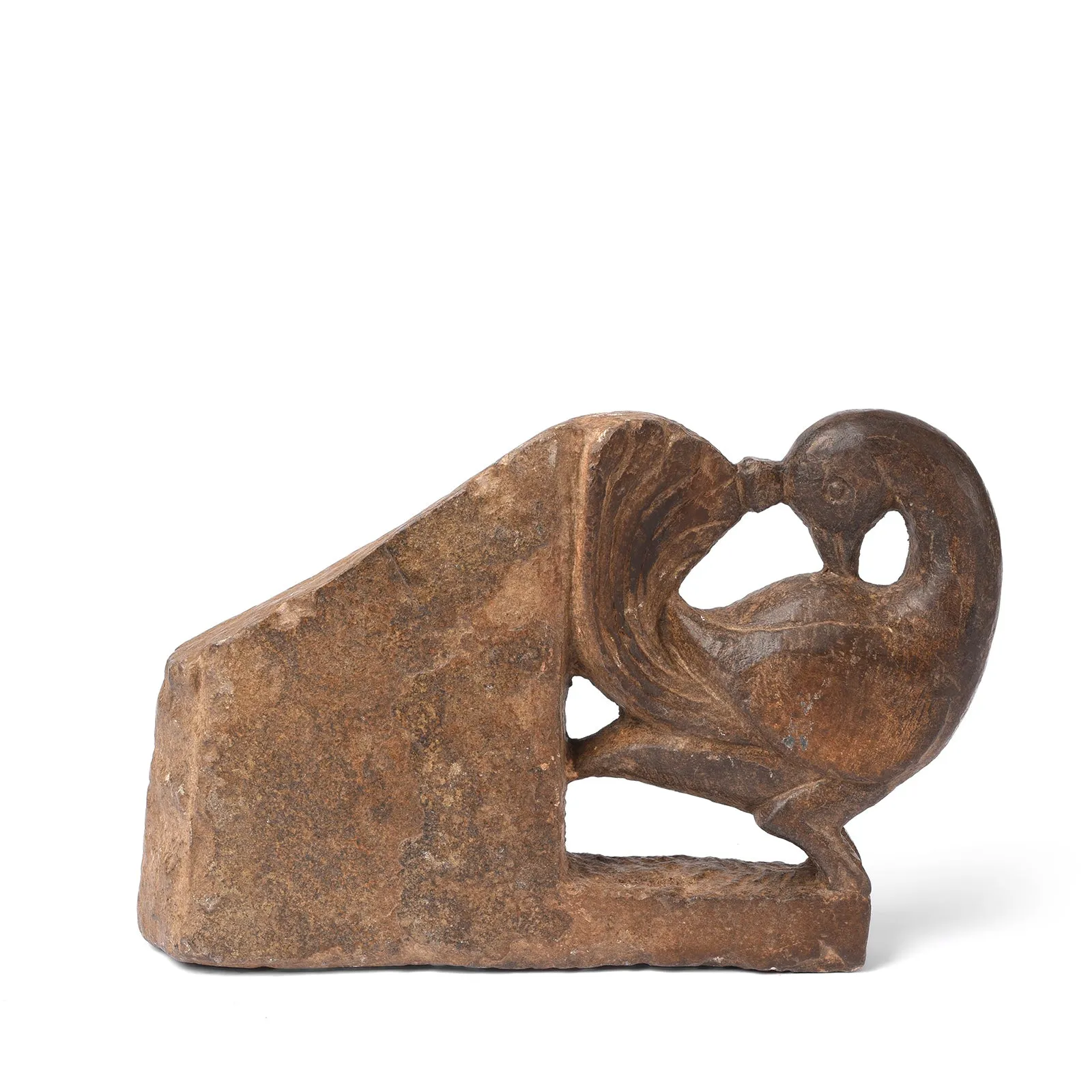 Stone Peacock Khunti Turban Hanger From Dungapur - 19th Century