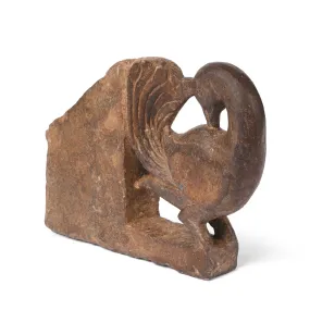 Stone Peacock Khunti Turban Hanger From Dungapur - 19th Century