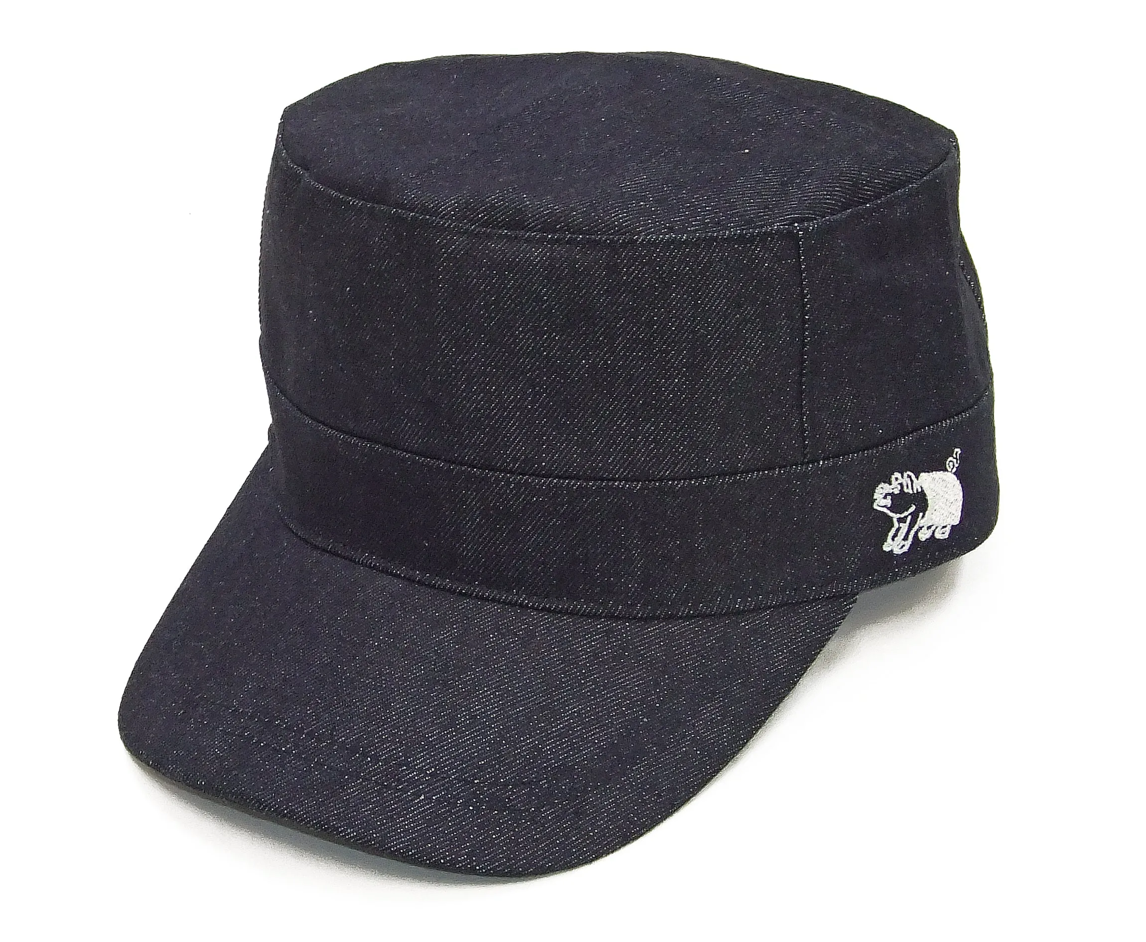 Studio D'artisan Denim Work Cap Men's Adjustable Flat Top Railroad Engineer Hat D7222