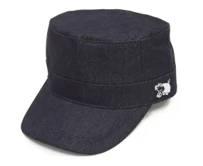 Studio D'artisan Denim Work Cap Men's Adjustable Flat Top Railroad Engineer Hat D7222