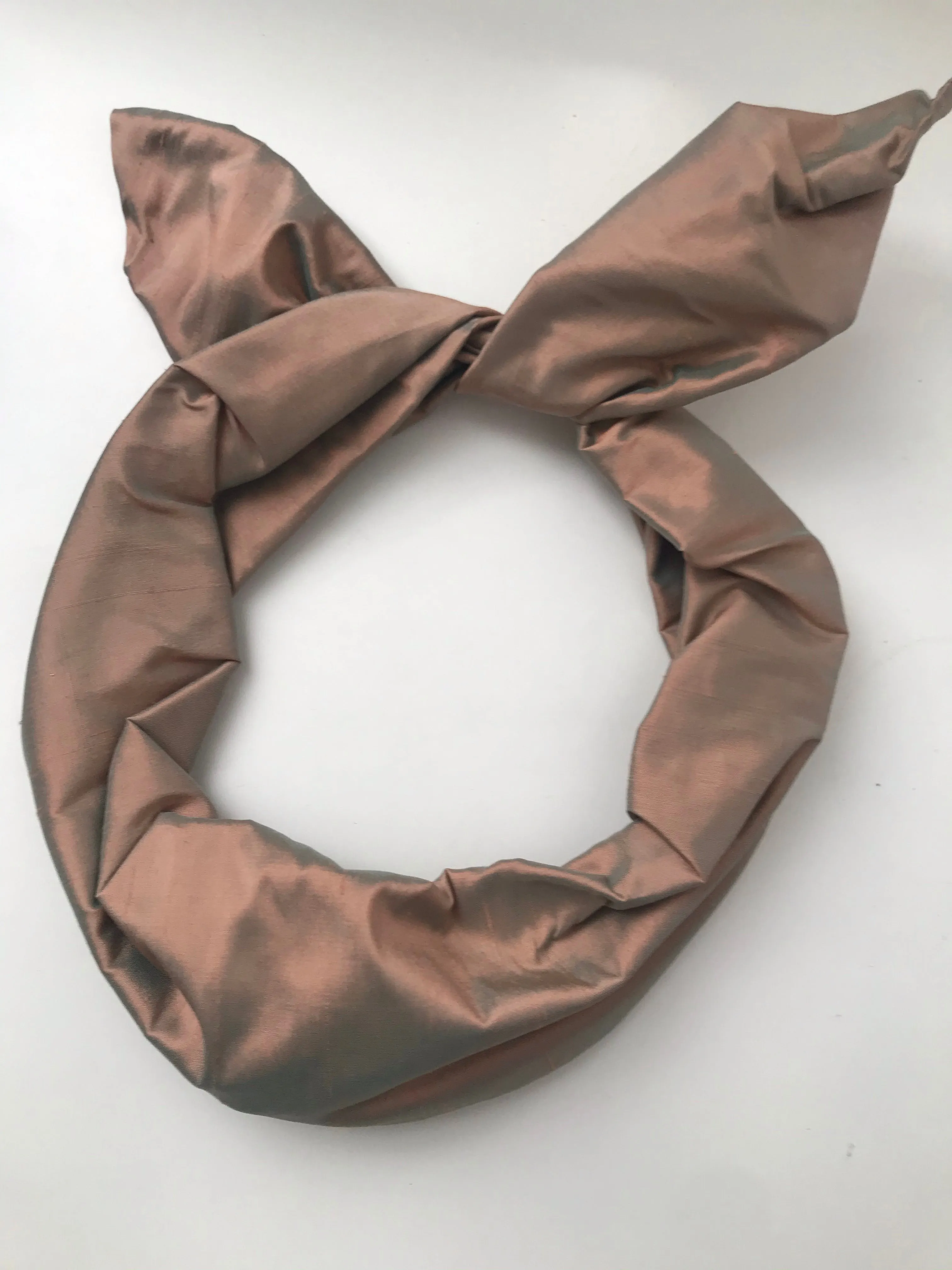 Sunset gold silk wired hairband