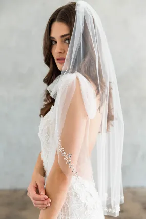 THEIA 36" VEIL - CRYSTAL EDGING