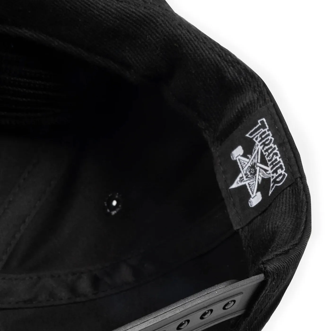 Thrasher Flame Embroidered Snapback Cap - Black