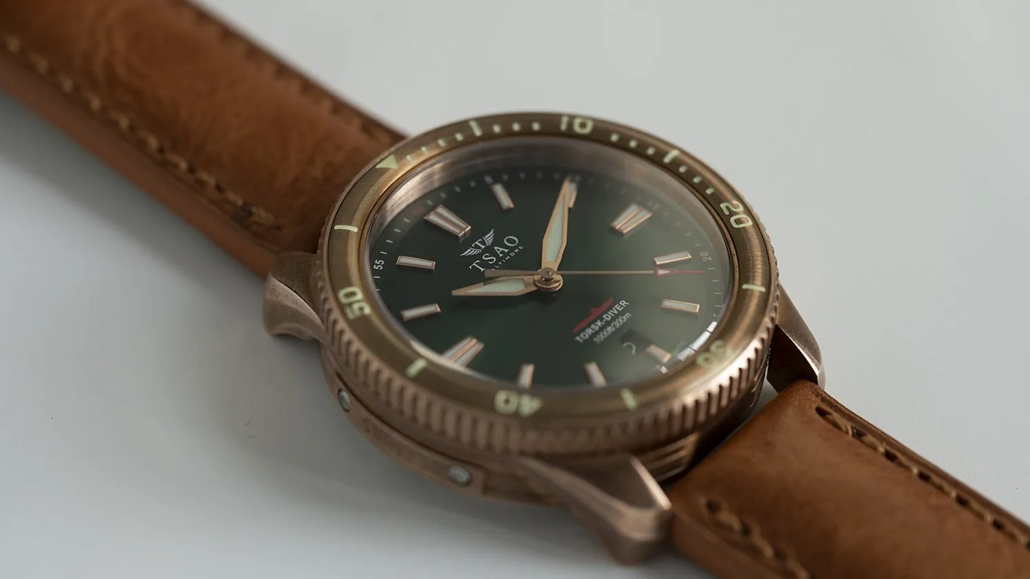 TORSK-DIVER Vintage Light Brown Leather Strap (Long)