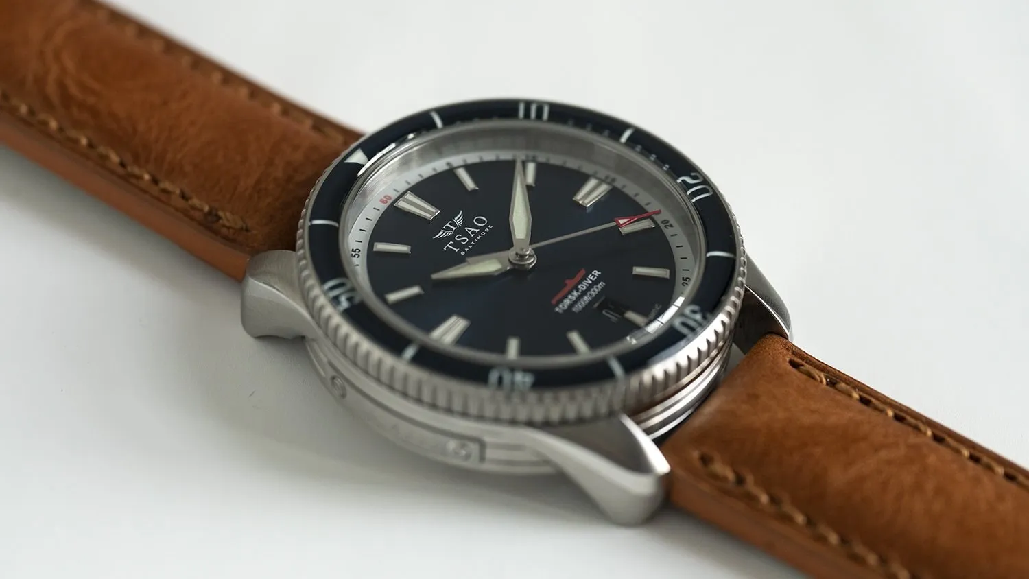 TORSK-DIVER Vintage Light Brown Leather Strap (Long)