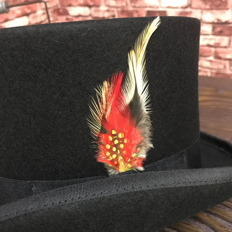 Traditional President Party Hat Steampunk Magic Hat with feather