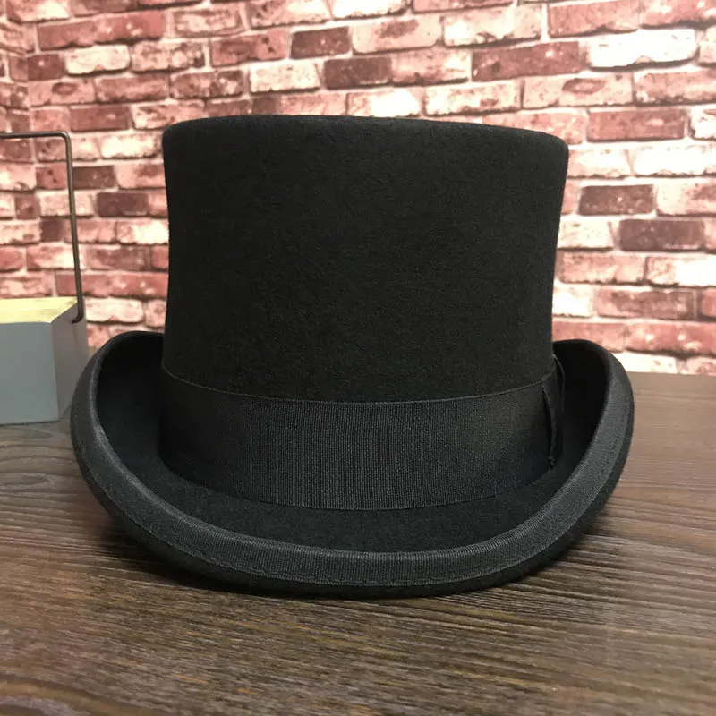 Traditional President Party Hat Steampunk Magic Hat with feather